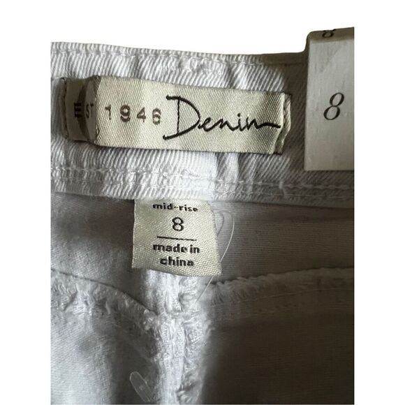 Cato Est 1946 Denim fringe White Capri Denim size 8 - Picture 9 of 10